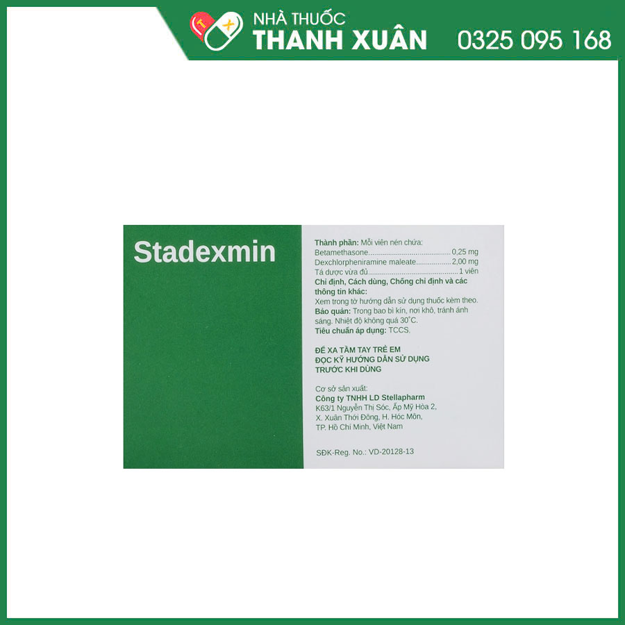Stadexmin thuốc điều trị các trường hợp phức tạp ở đường hô hấp, dị ứng da và mắt